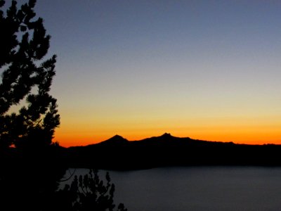 Sunset at Crater Lake NP in OR
