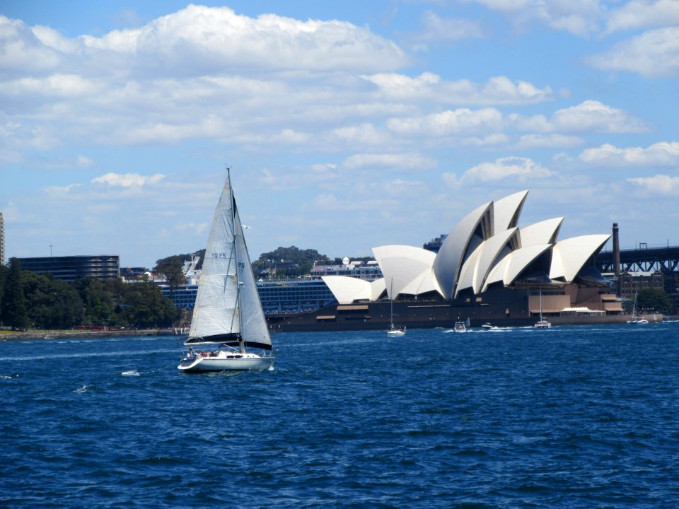 Sailboat and Opera House Sydney Australia
