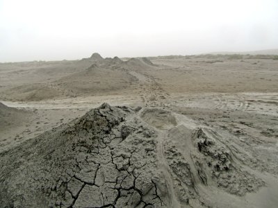 View of mud volcanoes Azerbaijan photo
