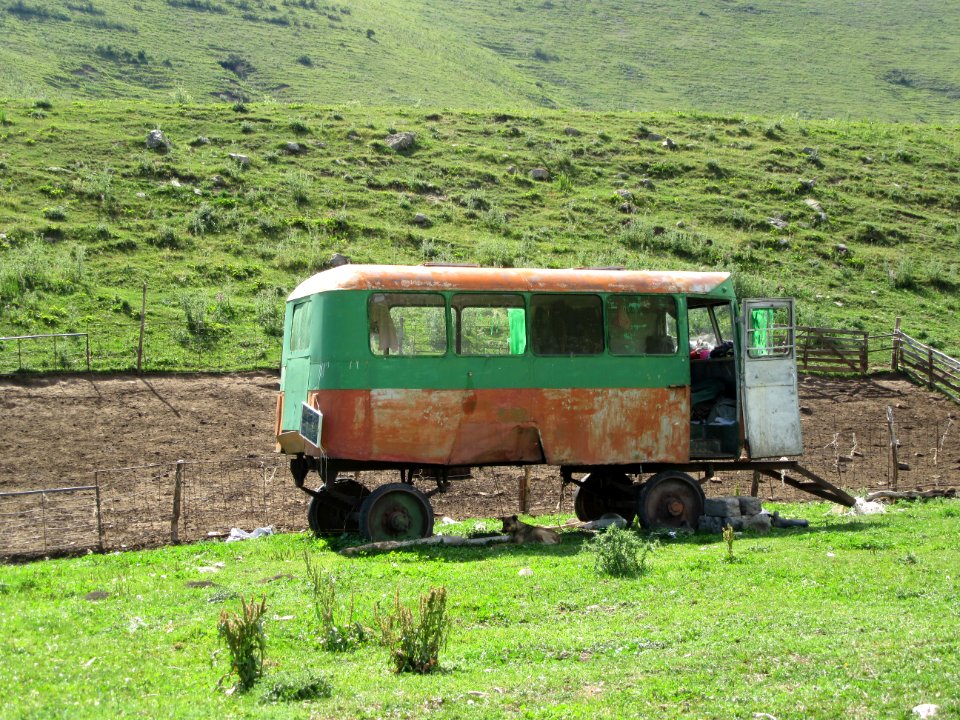 Old Caravan in the pasture Kyrgyzstan