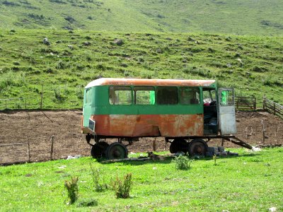 Old Caravan in the pasture Kyrgyzstan