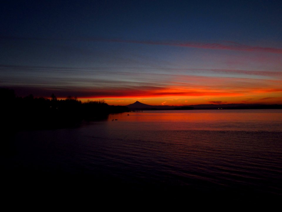 Sunrise at Columbia River and Mt. Hood
