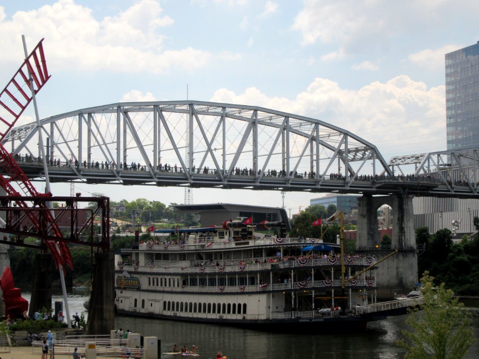 General Jackson Boat under the bridge Nashville Tennessee