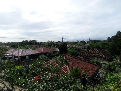 View of Roofs from Nagomi-no-to Taketomi Island Yaeyama Islands Okinawa Japan
