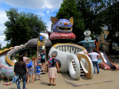 Alice in Wonderland Playground Peizazhna Alley Kiev Ukraine