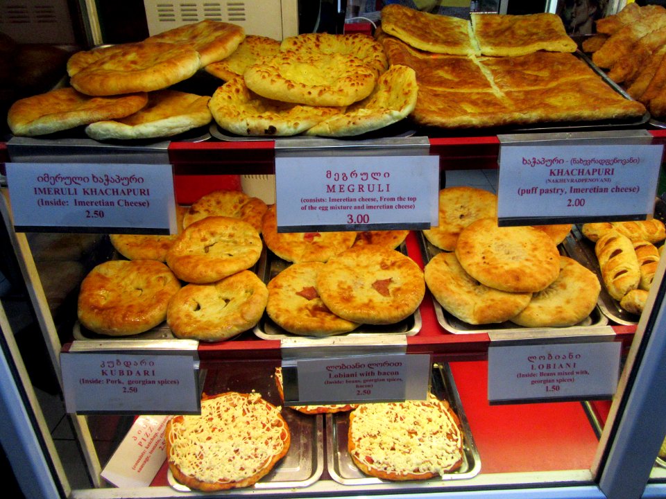 Khachapuri cheese pies and variations of them bakery Tbilisi Georgia