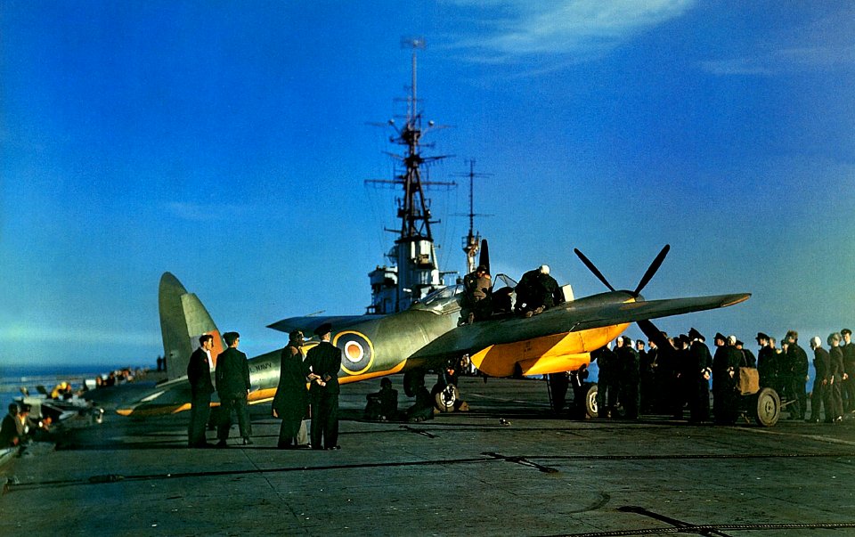 PX 212 Sea Hornet F20 Prototype HMS Ocean April 1945