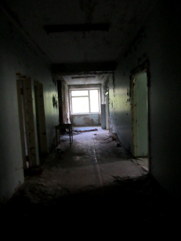 Hallways in building Pripyat Chernobyl exclusion zone Ukraine