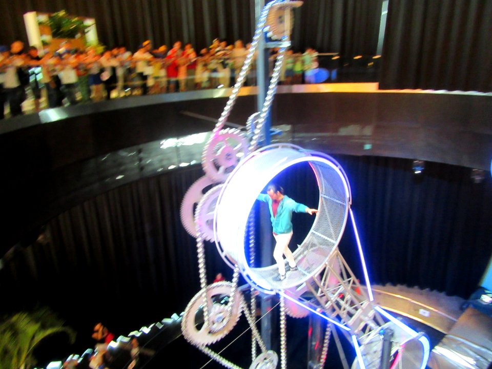 Acrobats in moving circles Expo 2017 Astana Kazakhstan