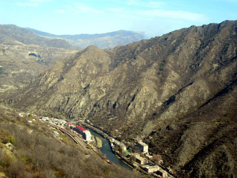 Valley on windy road Armenia
