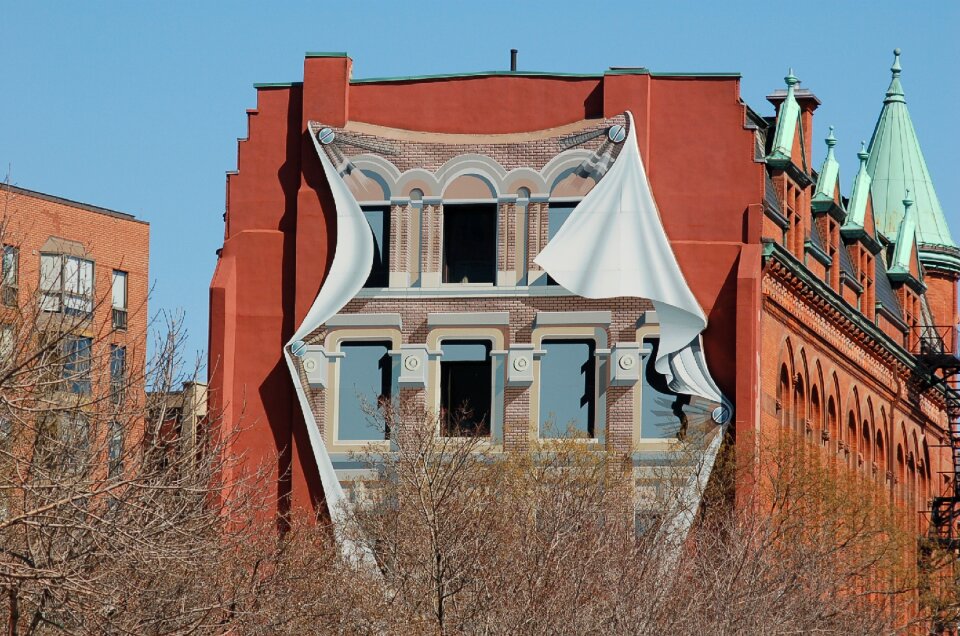 Wall art graffiti building