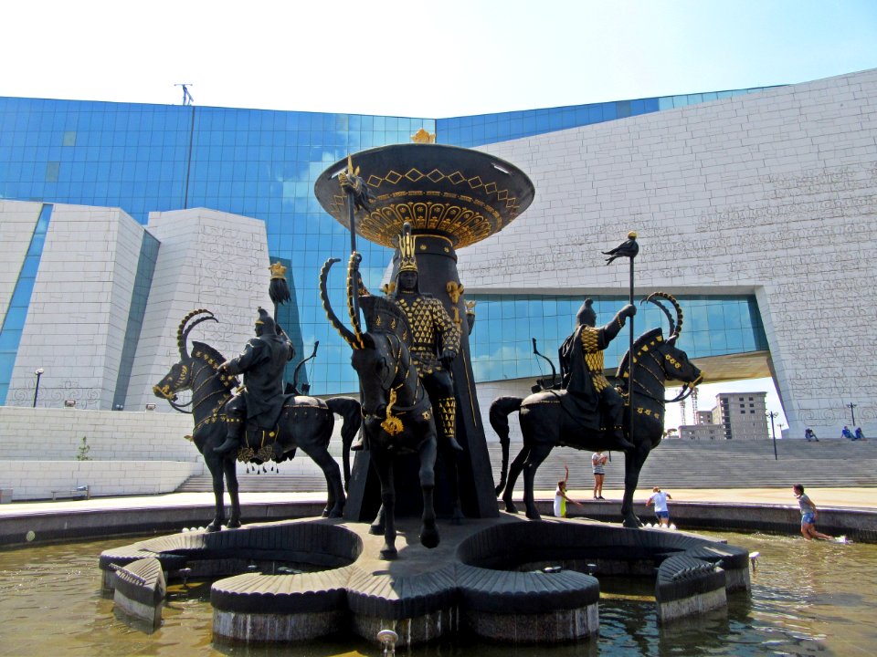 Warrior fountain at Astana Kazakhstan