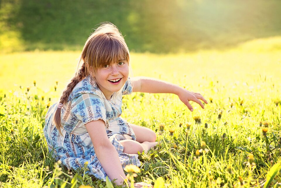 Girl blond laugh
