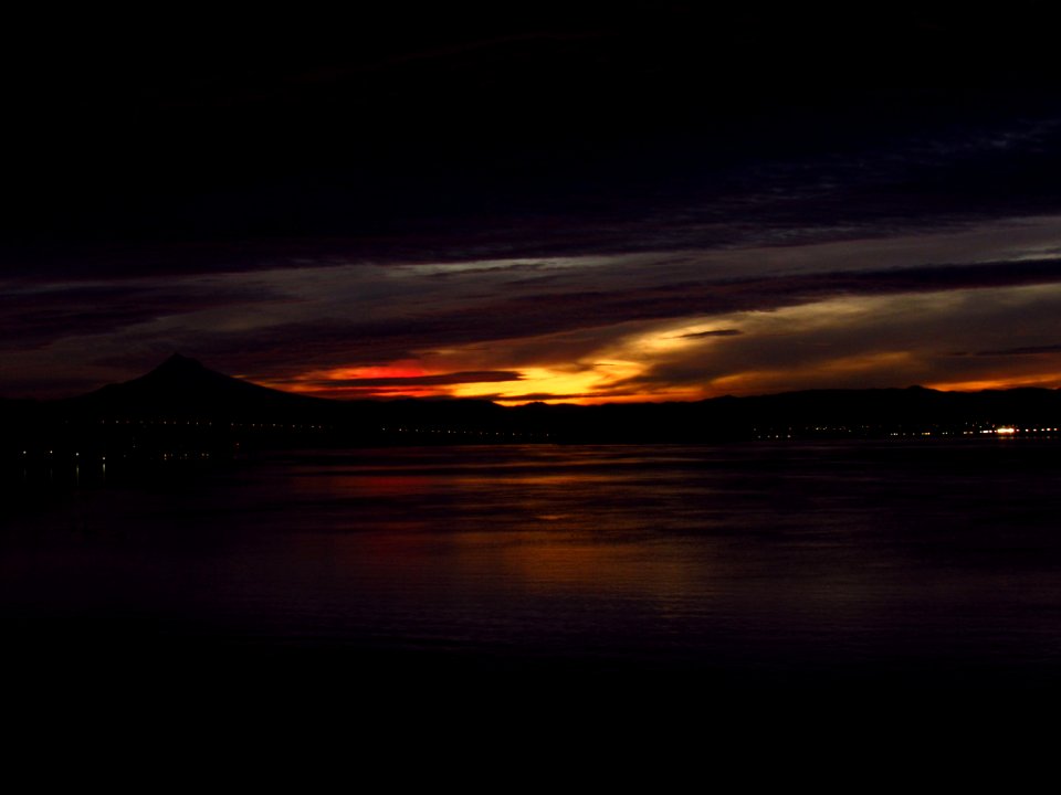 Sunrise at Columbia River and Mt. Hood