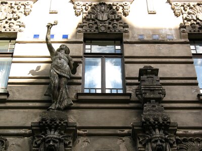 The façade of the art nouveau window