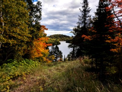 Fall colors overlooking Johnson Lake in Finland, Minnesota photo