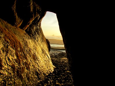 Hug Point at Pacific Coast in OR