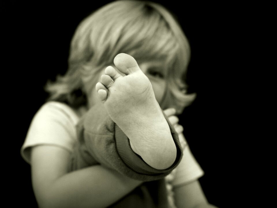 Children human barefoot