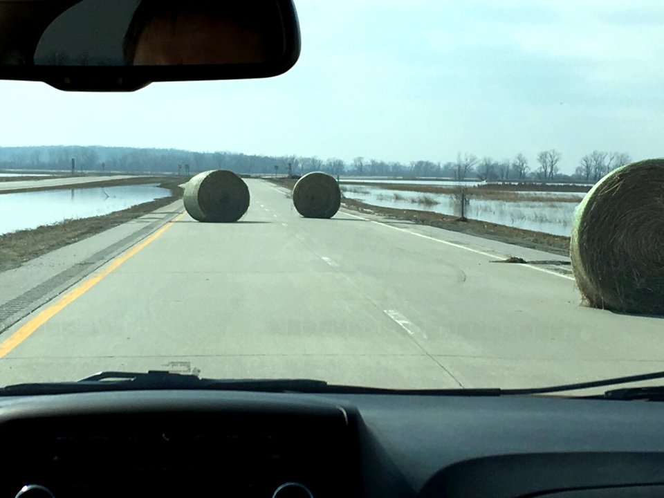 3/25/19 - Hay bales on US 34 west of I-29