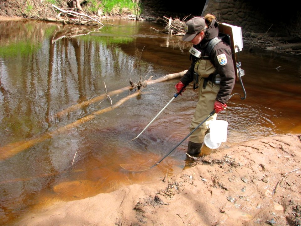 Service Employee Shawn Nowicki Electrofishing
