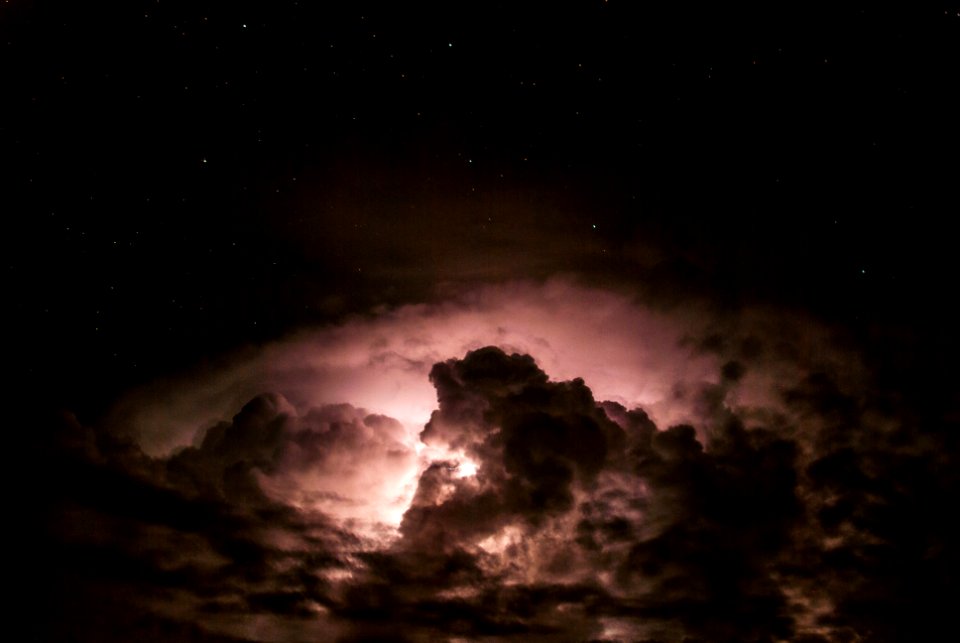 Thunder Storm Under the Night Sky
