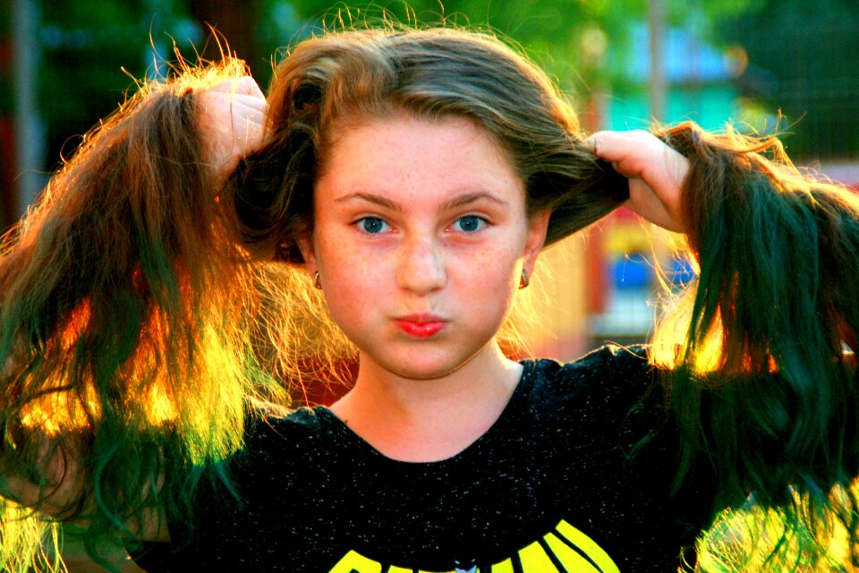 Long hair portrait beauty