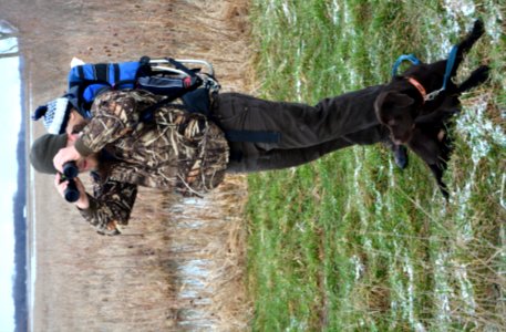 Birder and son at the Michigan Waterfowl Legacy Tour photo