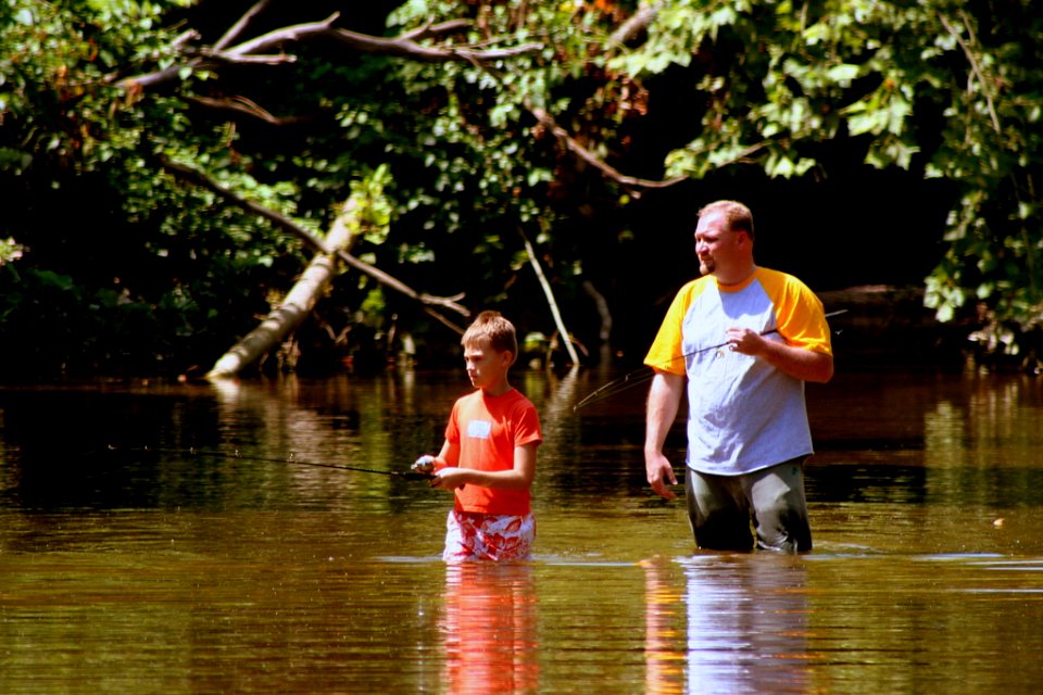 Fishing, Father and Son by Rick L Hansen
