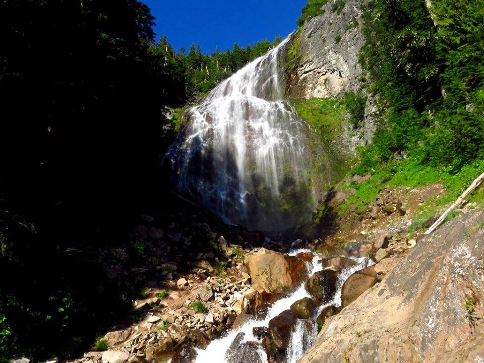 Spray Falls at Mt. Rainier NP in WA