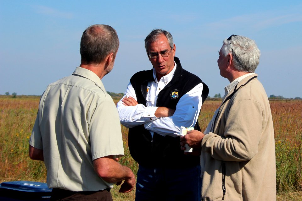 Visiting at the Jim Gritman Waterfowl Production Area Dedication