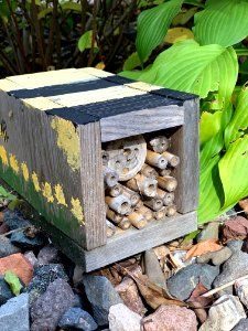 Bee house in a garden