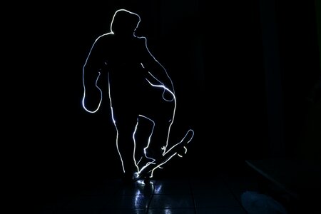 Light photo skateboard