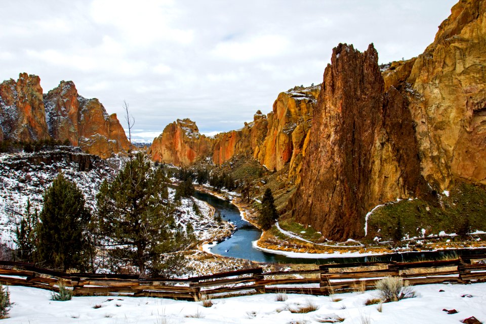 Winter snow, Smith Rock, Oregon