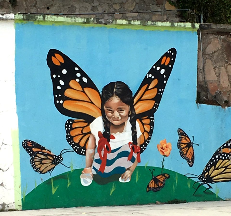 Monarch mural in Mexico