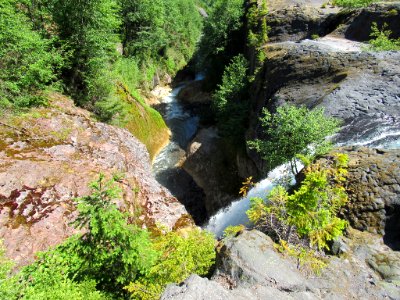 Waterfall on Lava Canyon Trail in Washington photo