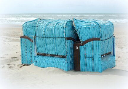 Chairs sea blue sky