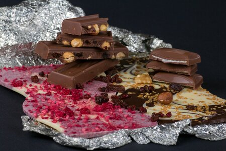 Chocolate candied fruit tin foil photo