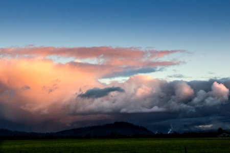 Winter storm clouds, Willamette Valley, Oregon photo