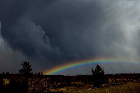 Thunderclouds and rainbows, Central Oregon photo