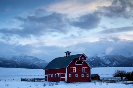 Red barn in the Joseph area, Oregon photo