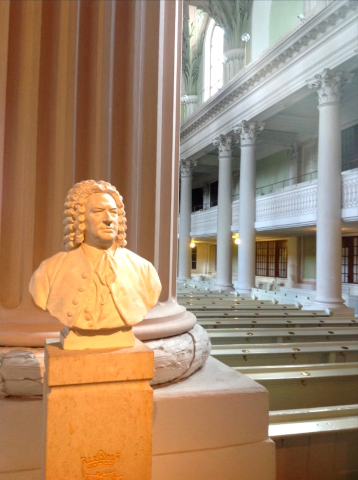 Lipsia, busto di J. S. Bach nella Nikolaikirche.