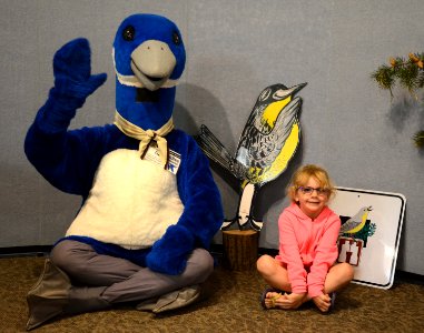 Puddles the Blue Goose Joins the Bird Day Celebration