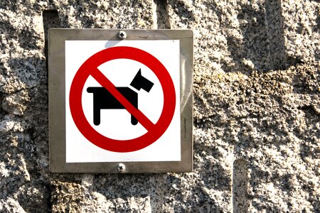 Sign dog ban prohibitory photo