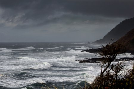 Winter storm , Oregon coast photo