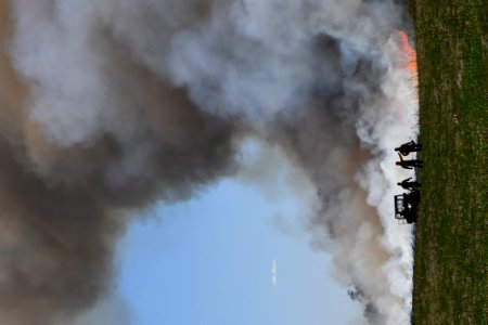 Crews perform a controlled burn at Schlee Waterfowl Production Area photo