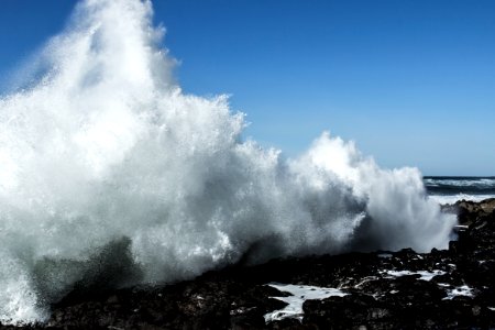 Big breaking waves on the Oregon coast. photo