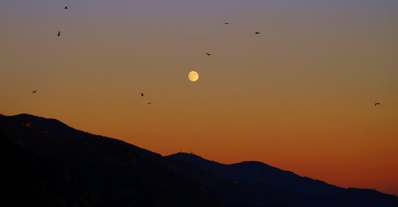 Sky mountains nature