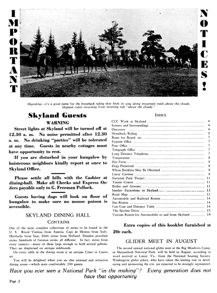 !934 Skyland brochure (Historic document)