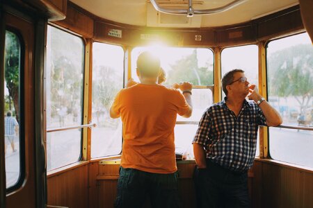 Cable car man adult