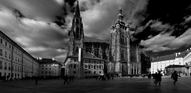 Black and white monument prague
